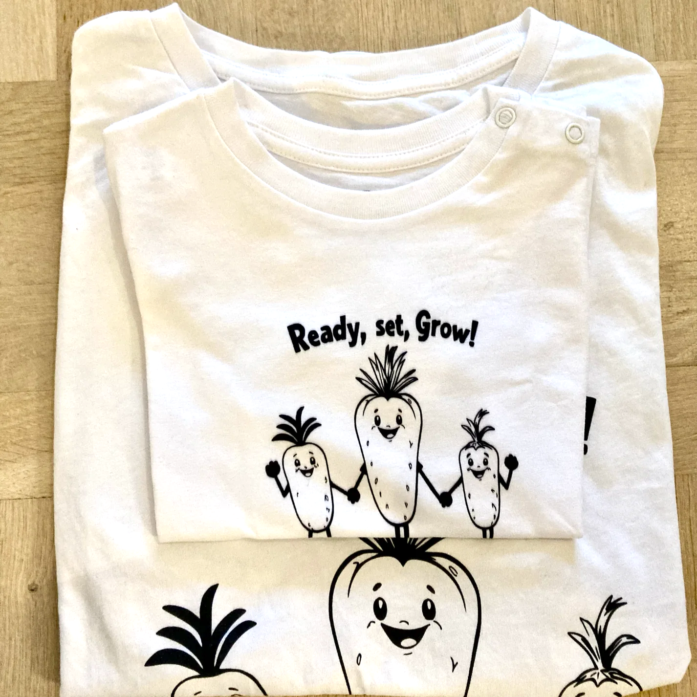 Matchande T-shirt för föräldrar, barn och bebis - Ready, set, Grow!