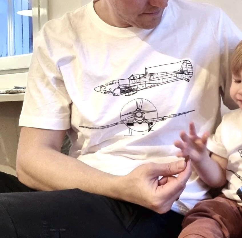 Matchande T-shirt med flygplansmotiv - förälder, barn och bebis